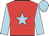 Red, light blue star, sleeves and cap