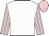 White, pink and white striped sleeves, pink cap