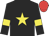 Black, yellow star and armlets, red cap