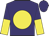 Purple, yellow disc, halved sleeves