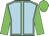 light blue, green seams, green arms, green cap
