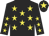 Black, yellow stars, black cap, yellow star