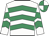 White & emerald green chevrons, quartered cap