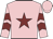 Pink, maroon star, maroon chevrons on sleeves, pink cap