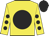 Yellow, black disc, yellow sleeves, black spots and cap