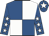 Royal blue and white (quartered), royal blue sleeves, white stars, royal blue cap, white star