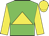 Green body, yellow triangle, yellow arms, yellow cap
