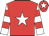 Red body, white star, white arms, red hooped, red cap, white star