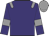 Purple body, grey epaulettes, purple arms, grey armlets, grey cap