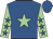 Royal blue, light green star, light green sleeves, royal blue stars and cap