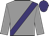 grey, purple sash and cap