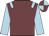 Garnet body, light blue epaulettes, light blue arms, garnet cap, light blue quartered