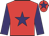 Red, purple star, sleeves and star on cap