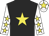 Black, yellow star, white sleeves, yellow stars, white cap, yellow star