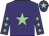 Purple, light green star, purple sleeves, light green stars, purple cap, light green star