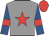 Grey, red star, royal blue sleeves, red armlets, red cap