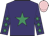 Purple, emerald green star, purple sleeves, emerald green stars, pink cap
