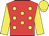 Red, yellow spots, sleeves and cap