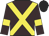brown, yellow cross sashes, brown sleeves, yellow armlets, black cap
