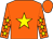 Orange, yellow star, orange sleeves, yellow stars