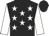 Black, white stars, white sleeves, black cap