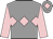 Grey, pink triple diamond & sleeves, pink diamond on cap