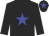 Black body, blue star, black arms, black cap, blue star