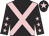 Black, pink cross belts, black sleeves, pink stars, black cap, pink star