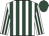 White, dark green stripes, dark green cap