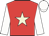 Red, beige star, white sleeves and cap