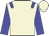Beige body, big-blue epaulettes, big-blue arms, beige cap