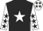 black, white star, white sleeves, black stars, white cap, black stars