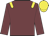 Garnet body, yellow epaulettes, garnet arms, yellow cap