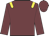 Garnet body, yellow epaulettes, garnet arms, garnet cap