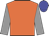 Orange, grey sleeves, blue cap
