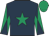 Dark blue, emerald green star, diabolo on sleeves, emerald green cap
