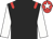Black body, red epaulettes, white arms, red cap, white star