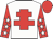 White, red cross of lorraine, red sleeves, white stars, red cap