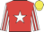 Red body, white star, white arms, red striped, yellow cap