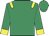 emerald green, yellow epaulettes, yellow cuffs on sleeves