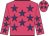 Rose body, purple stars, rose arms, purple stars, rose cap, purple stars
