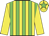 yellow with green stripes, yellow sleeves, yellow cap with green star