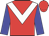 Red body, white chevron, blue arms, red cap