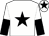 White, black star, black & white halved sleeves, white cap, black star