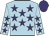 light blue, purple stars, purple cap