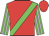 Red, green sash, green and silver striped sleeves,red cap