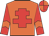 Orange body, red cross of lorraine, red arms, orange chevron, red cap, orange quartered