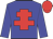 Big-blue body, red cross of lorraine, big-blue arms, red cap