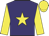 Purple body, yellow star, yellow arms, yellow cap