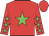 Red body, green star, red arms, green stars, red cap
